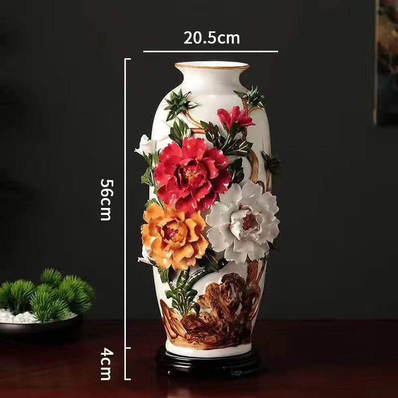 Jingdezhen ceramic vase Peony handmade porcelain