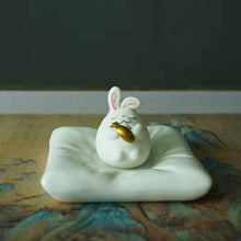 Load image into Gallery viewer, Ceramic Jade Rabbit Incense Tea Pet
