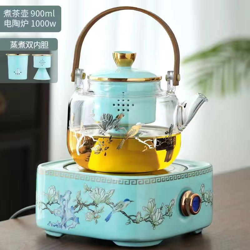 Glass boiling tea kettle brewing tea boiling tea stove pot tea