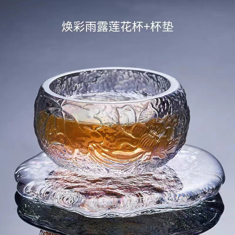 Glowing Lotus Glass Tea Cup