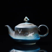 Load image into Gallery viewer, Moose Star Blue Glaze Painted Teapot
