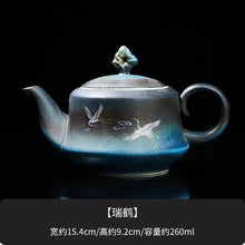 Load image into Gallery viewer, Moose Star Blue Glaze Painted Teapot
