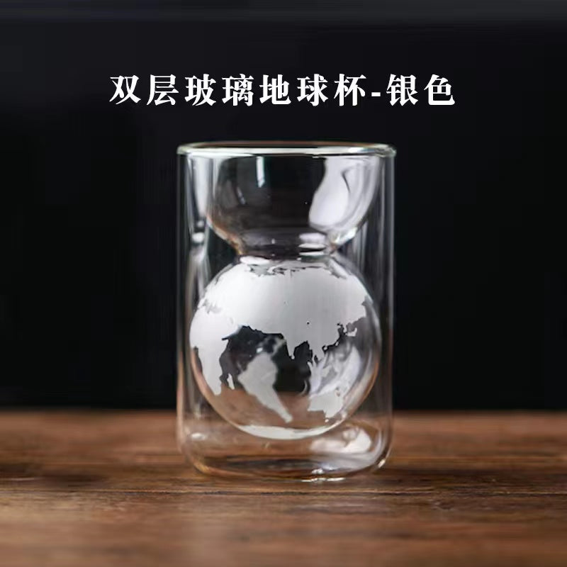 Earth cup creative double glass Tea cup