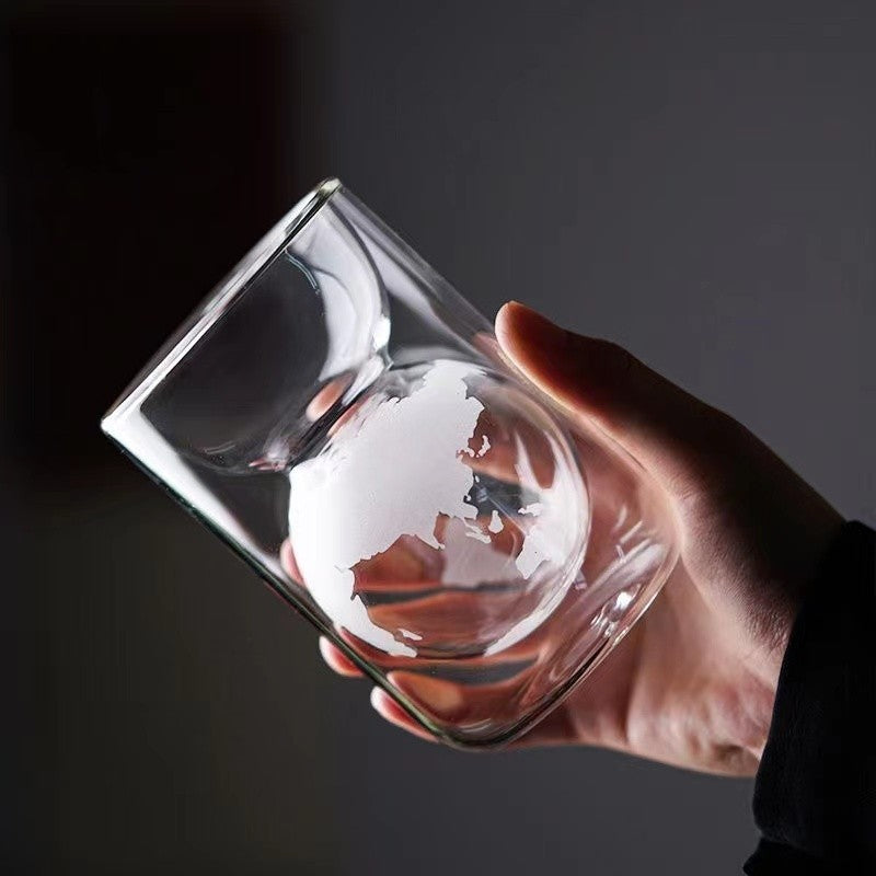 Earth cup creative double glass Tea cup