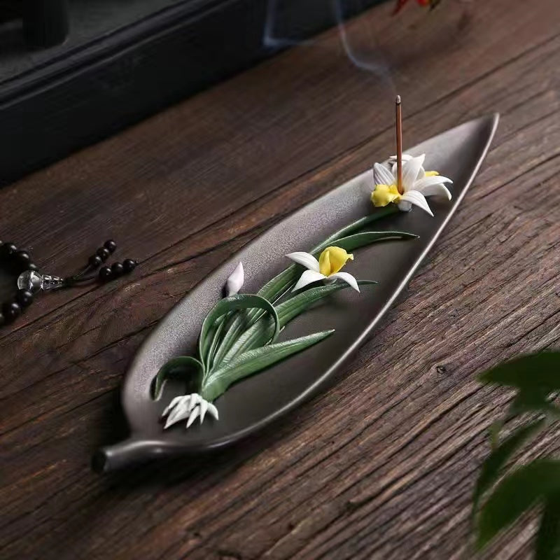 Creative ceramic lotus flower incense stick incense holder