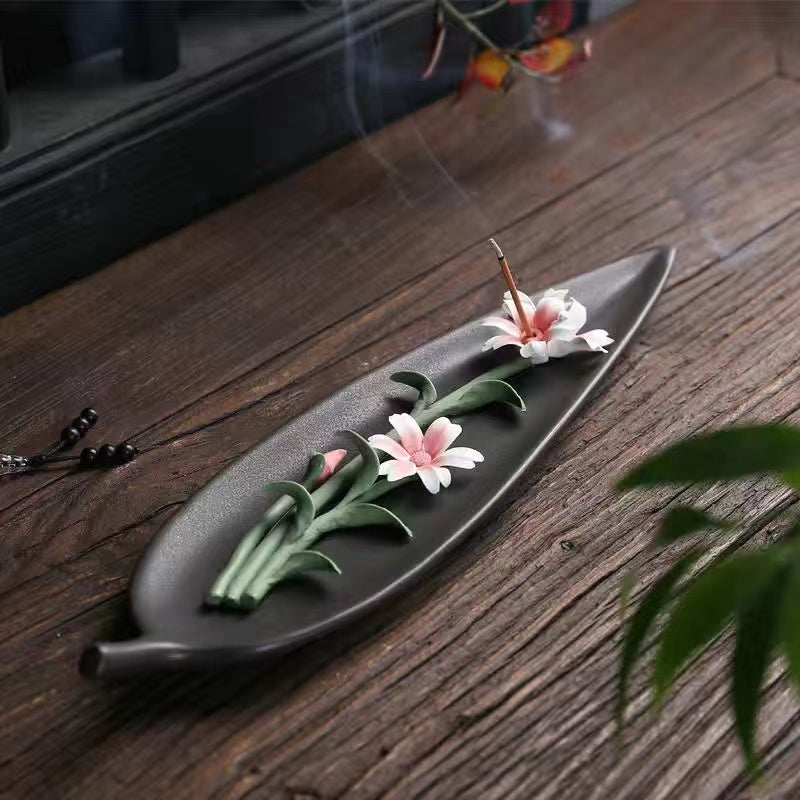 Creative ceramic lotus flower incense stick incense holder