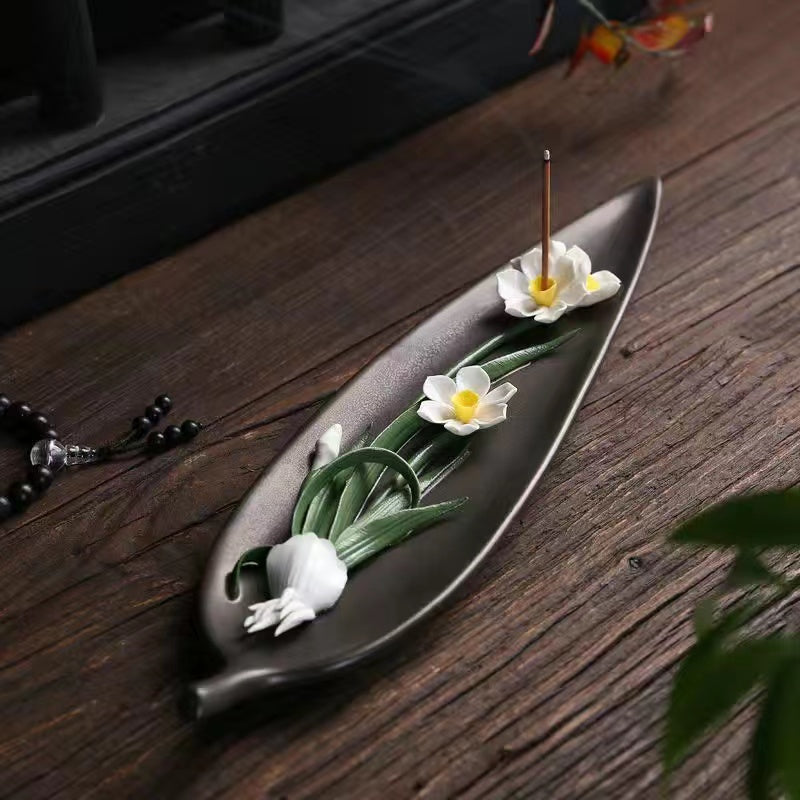 Creative ceramic lotus flower incense stick incense holder