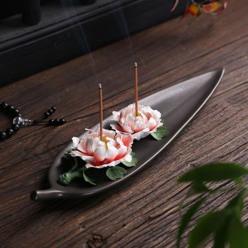 Creative ceramic lotus flower incense stick incense holder