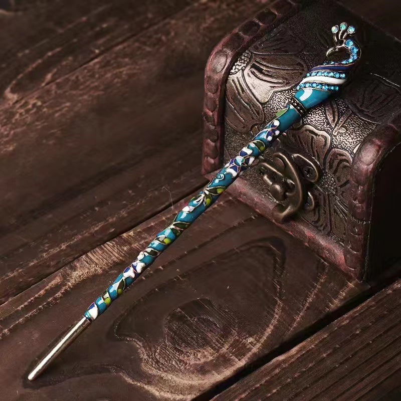 Peacock blue hairpin Chinese style hairpin hairpin