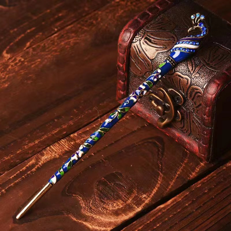 Peacock blue hairpin Chinese style hairpin hairpin