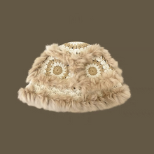 Load image into Gallery viewer, Chinese style rabbit fur hand knitted lion fisherman&#39;s hat
