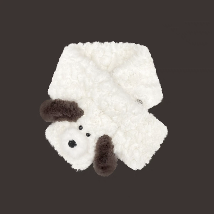 Soft and cuddly puppy ears short rabbit fleece scarf