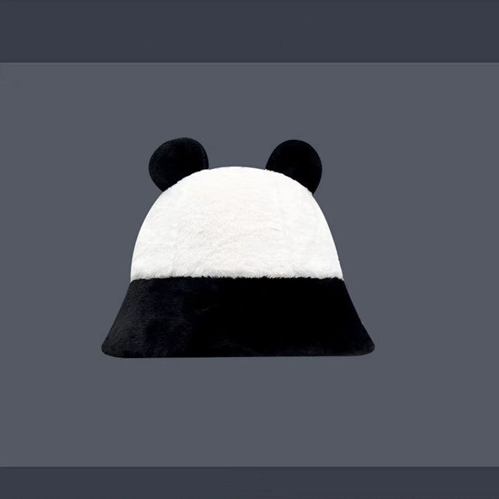 Plush ear protection Panda warm and versatile hat