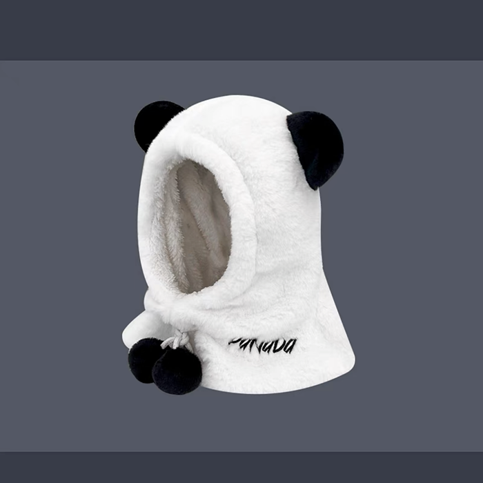 Plush ear protection Panda warm and versatile hat