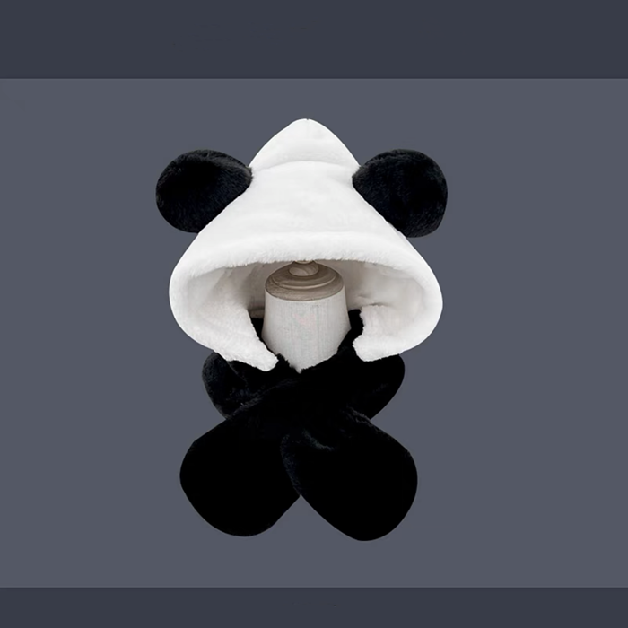 Plush ear protection Panda warm and versatile hat