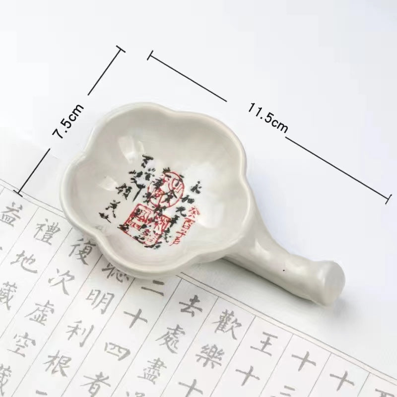 Multifunctional Porcelain Brush Wash Calligraphy Ink Tray