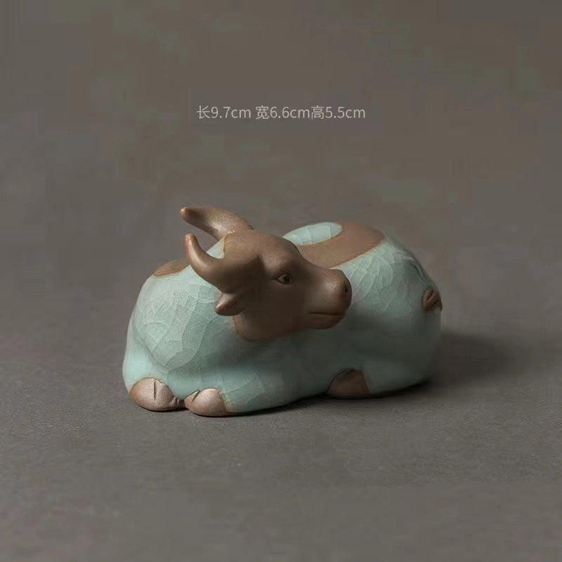 Ge kiln bull ornament Tea pet