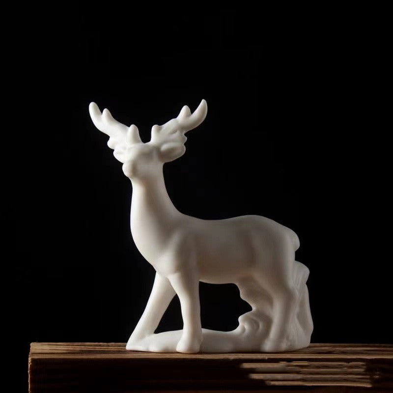 Dehua White Porcelain Ornament Deer Tea Pet