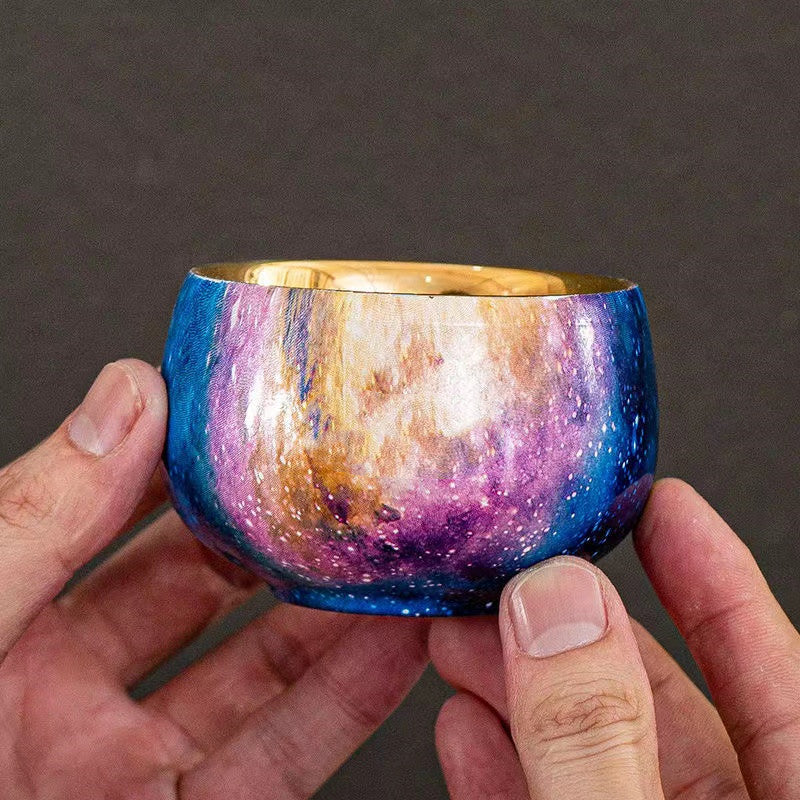 Master Collection---Starry Sky Large Lacquer Gold Master Handcrafted Tea Cup(M494)