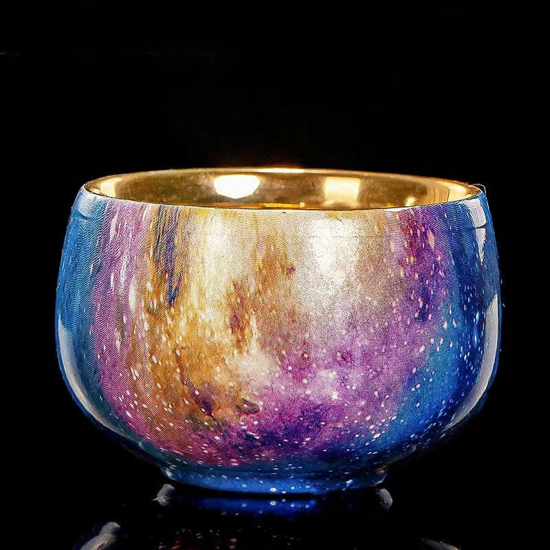 Master Collection---Starry Sky Large Lacquer Gold Master Handcrafted Tea Cup(M494)