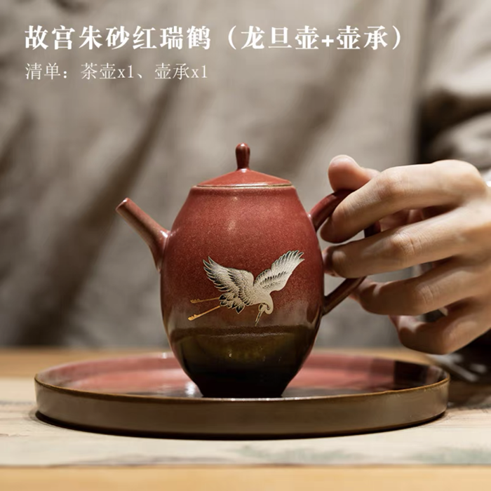 A cinnabar red-glazed teapot, Ruihexiang teapot