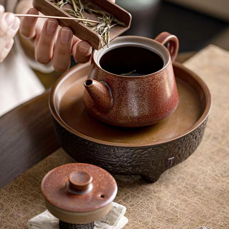 A vintage kiln-formed tianmu Teapot