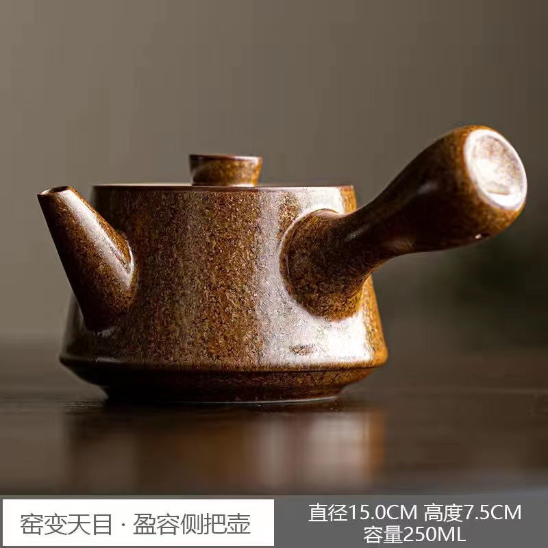 A vintage kiln-formed tianmu Teapot