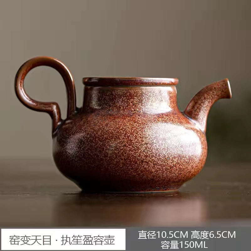 A vintage kiln-formed tianmu Teapot