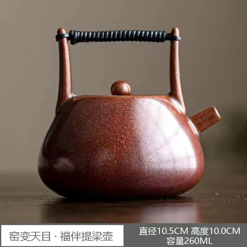 A vintage kiln-formed tianmu Teapot