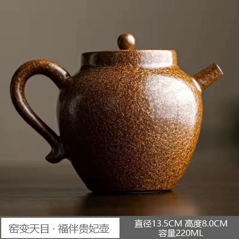 A vintage kiln-formed tianmu Teapot