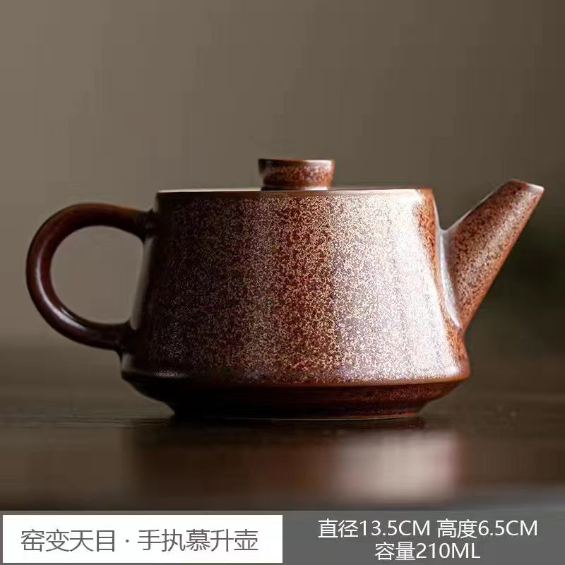 A vintage kiln-formed tianmu Teapot