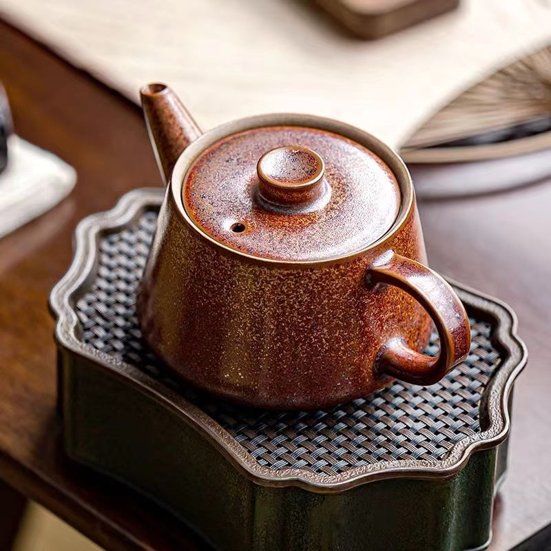 A vintage kiln-formed tianmu Teapot