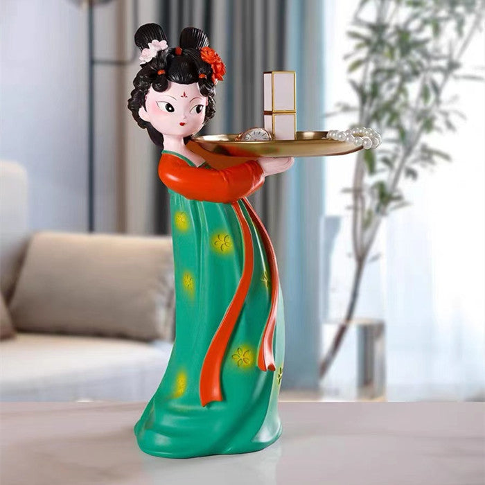 Ethnic storage tray ornament for ladies in Tang costume