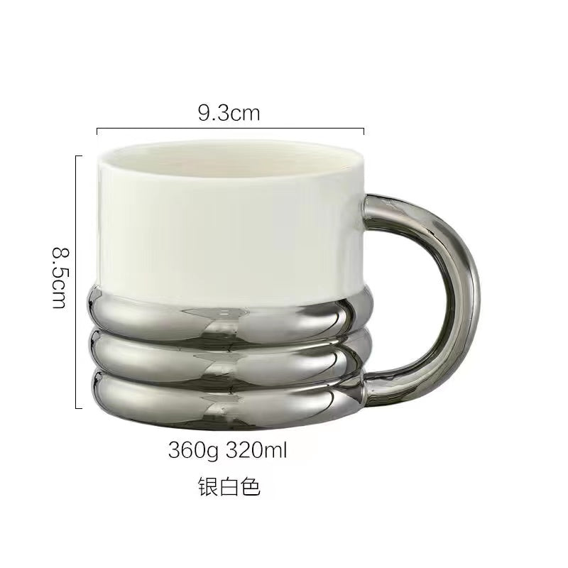 Silver ceramic mug