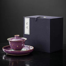 Load image into Gallery viewer, Ancient style purple jun kiln covered Tea cup Gaiwan
