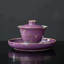 Load image into Gallery viewer, Ancient style purple jun kiln covered Tea cup Gaiwan
