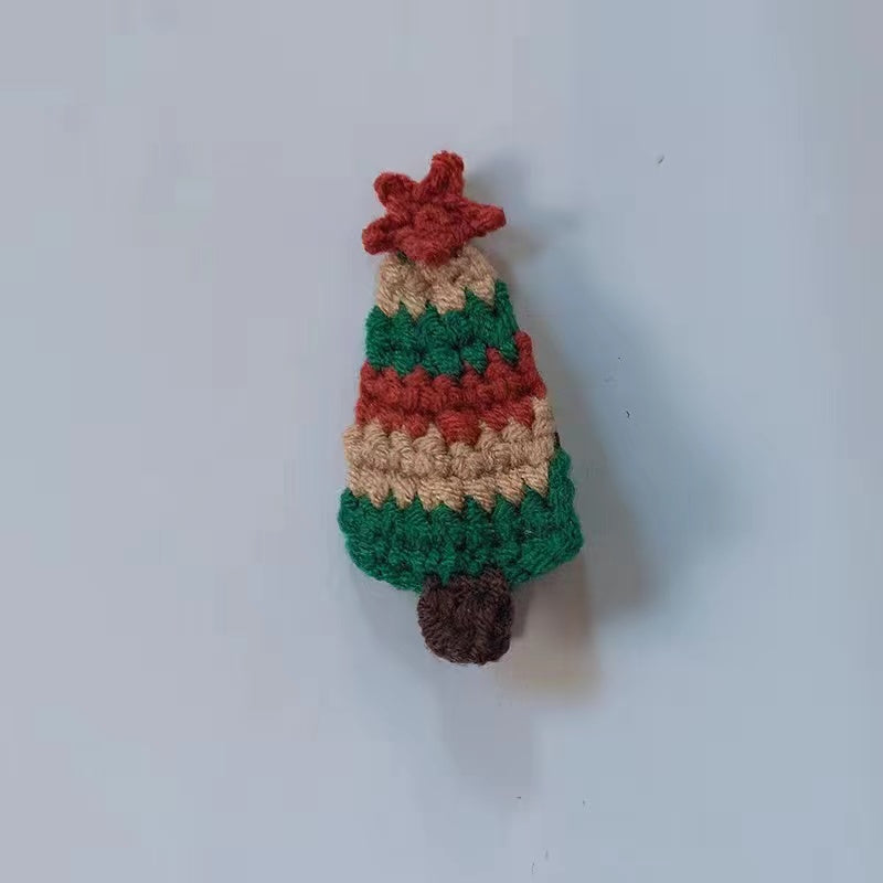 Vintage Christmas tree hair clip hand embroidered woolen hair ornament