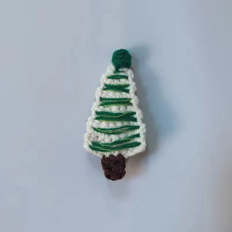 Vintage Christmas tree hair clip hand embroidered woolen hair ornament