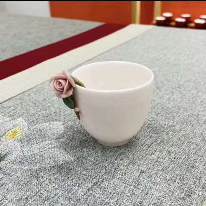 Ceramic Hand Pinched Rose Hanging Mug