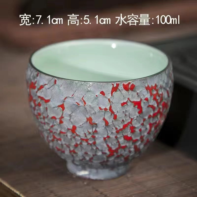 Kiln-formed variegated cup