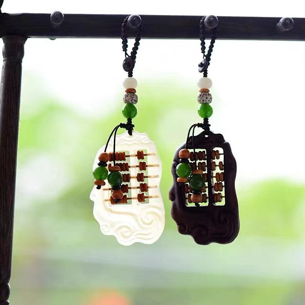 Sheep's Horn Abacus Sandalwood Pendant Star Moon Bodhi Ruyi Abacus