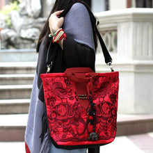 Load image into Gallery viewer, Ethnic style embroidered canvas handbag shoulder crossbody bag
