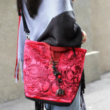 Load image into Gallery viewer, Ethnic style embroidered canvas handbag shoulder crossbody bag
