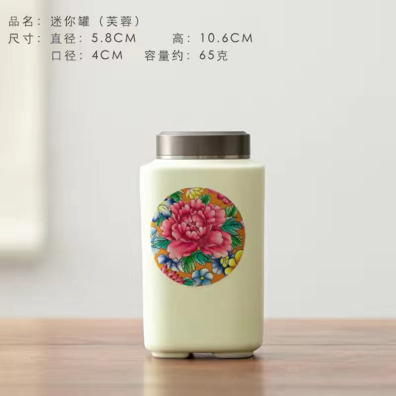 Handmade Peony Tea Jar