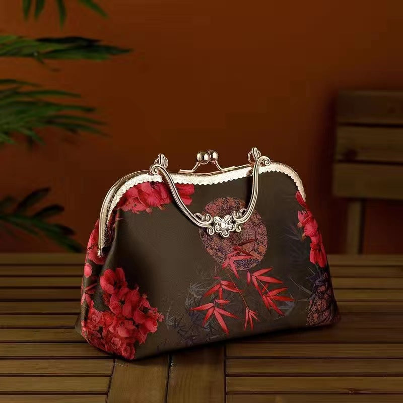 Gambiered Guangdong gauze Fully hand embroidered bag