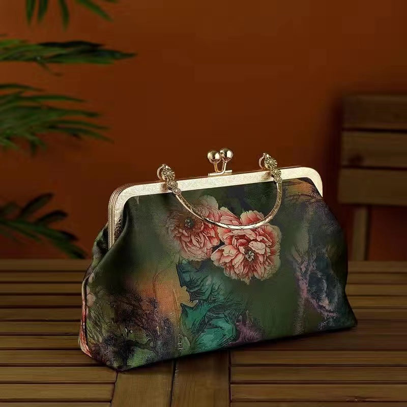 Gambiered Guangdong gauze Fully hand embroidered bag