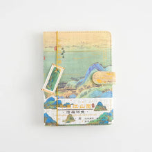 Load image into Gallery viewer, Chinoiserie Stamped Nine-Coloured Deer and Crane Goldfish Notebook
