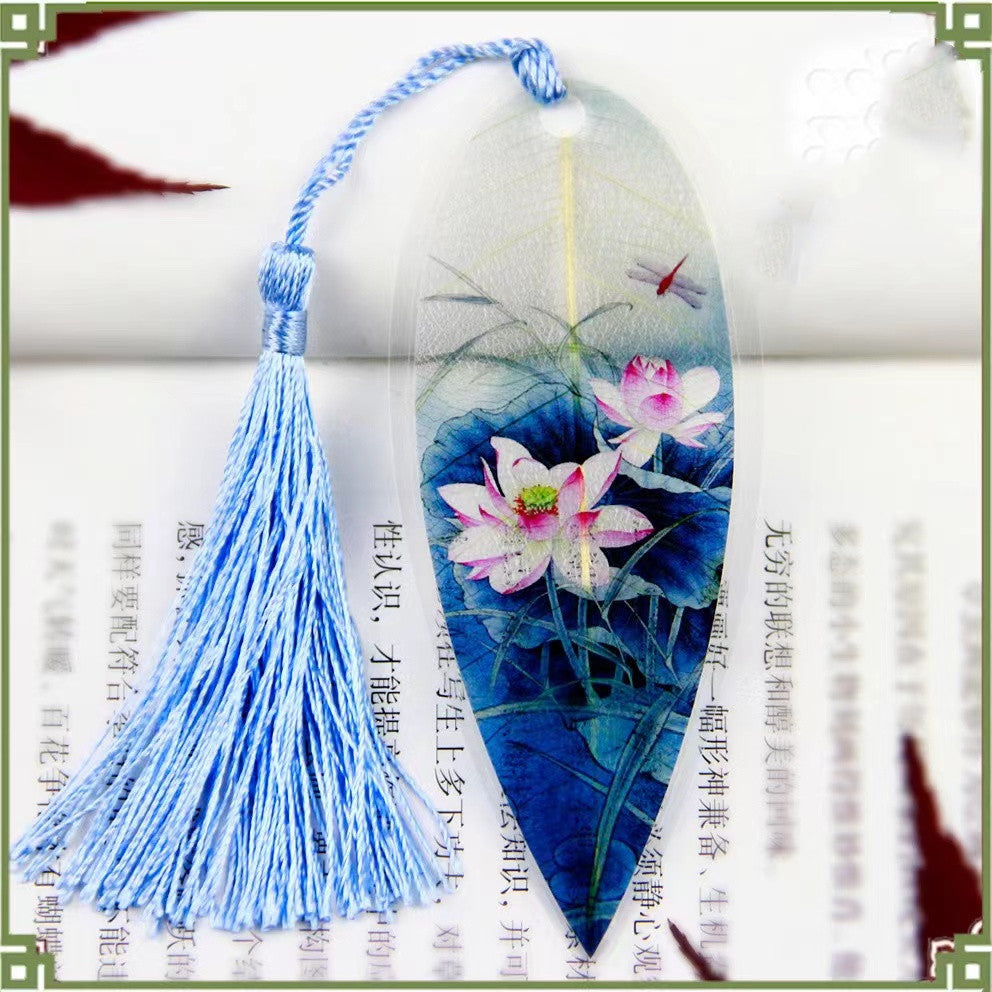 Openwork leaf lotus vein bookmark