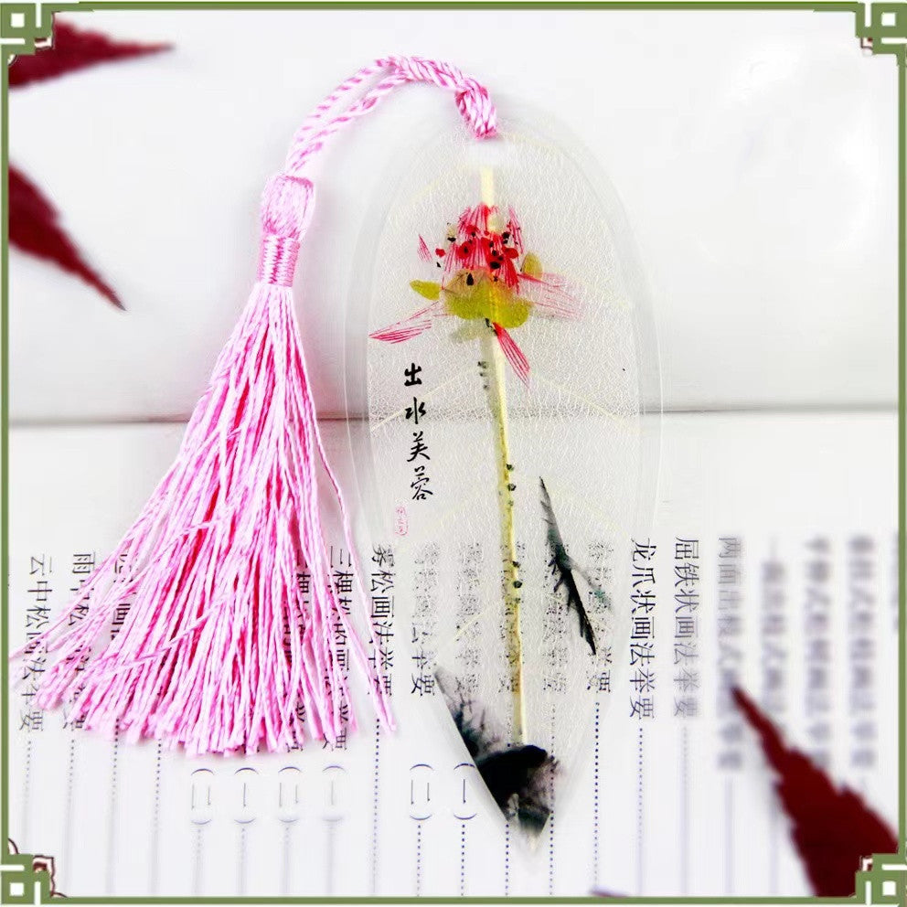 Openwork leaf lotus vein bookmark