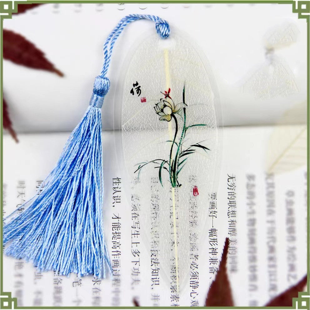 Openwork leaf lotus vein bookmark